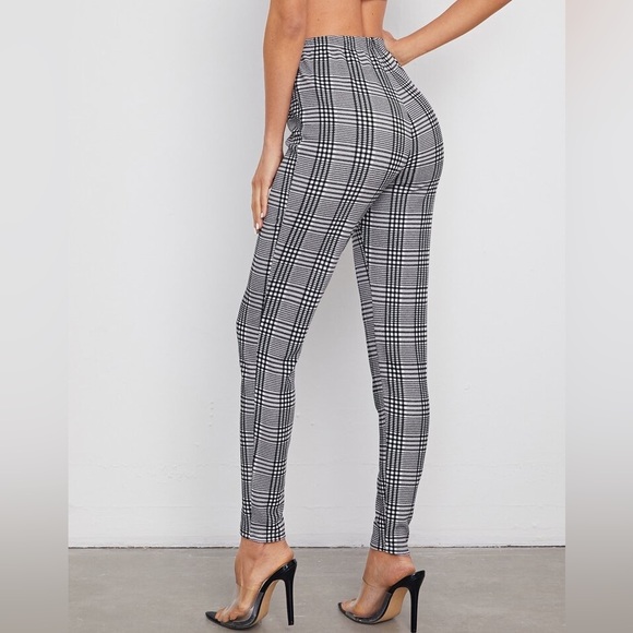 Elastic Waist Plaid Pants - Picture 2 of 2